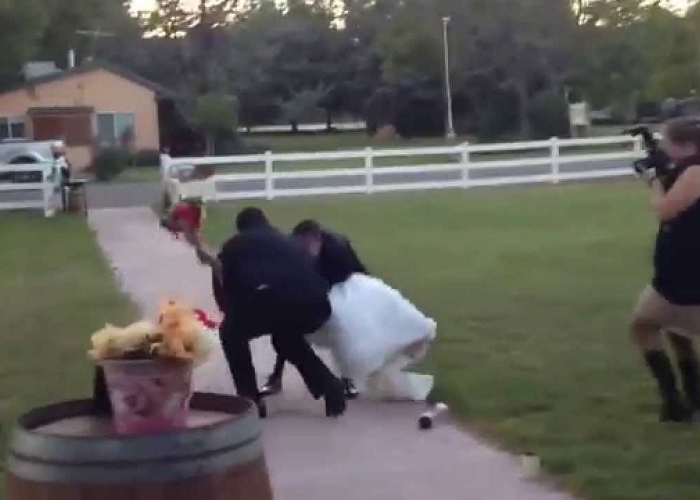See How The Groom Drops Bride Accidentally