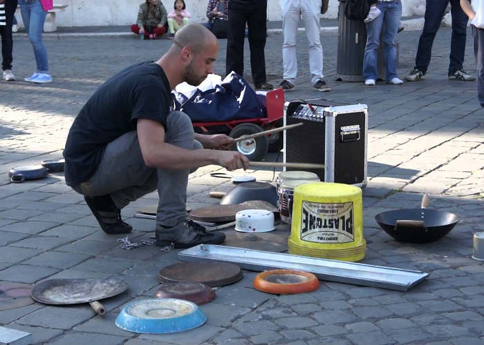 This Guy Is An Incredible Street Drummer In Rome
