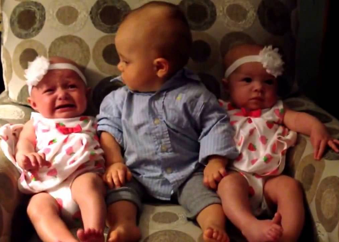 See How This Cute Baby Is Confused After Meeting Twins