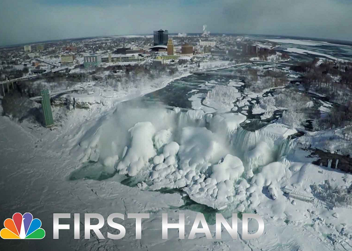 Watch The Amazing Drone Video Above The Frozen Niagara Falls