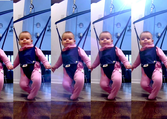 Look At This Cute Little Baby Dancing In The Jolly Jumper